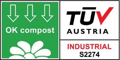 ADBioplastics - Sello de compostabilidad por la TÜV Austria