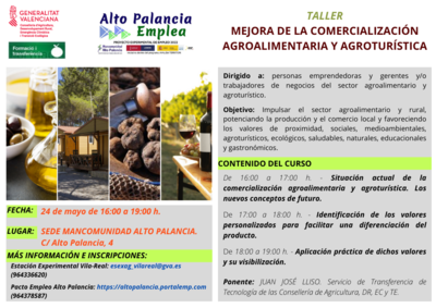 JORNADA GRATUITA MEJORA DE LA COMERCIALIZACIN AGROALIMENTARIA Y AGROTURISTICA