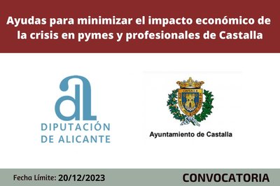 Ayudas para minimizar el impacto de la crisis en pymes y profesionales de Castalla