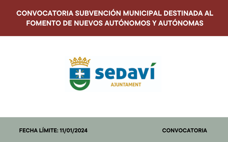 subvenci�n destinada al fomento de nuevos aut�nomos y aut�nomas