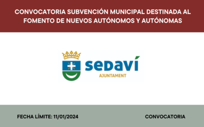 Bases convocatoria subvención sedaví 2023