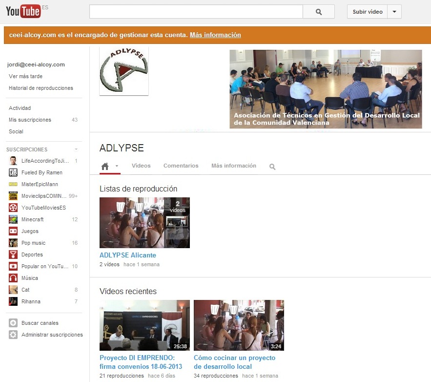 Canal Youtube de ADLYPSE