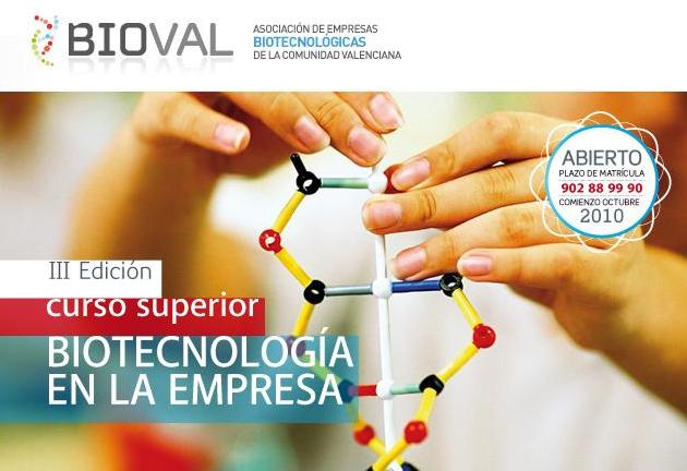 Cartel publicitario Curso Superior de Biotecnología en la Empresa 2010