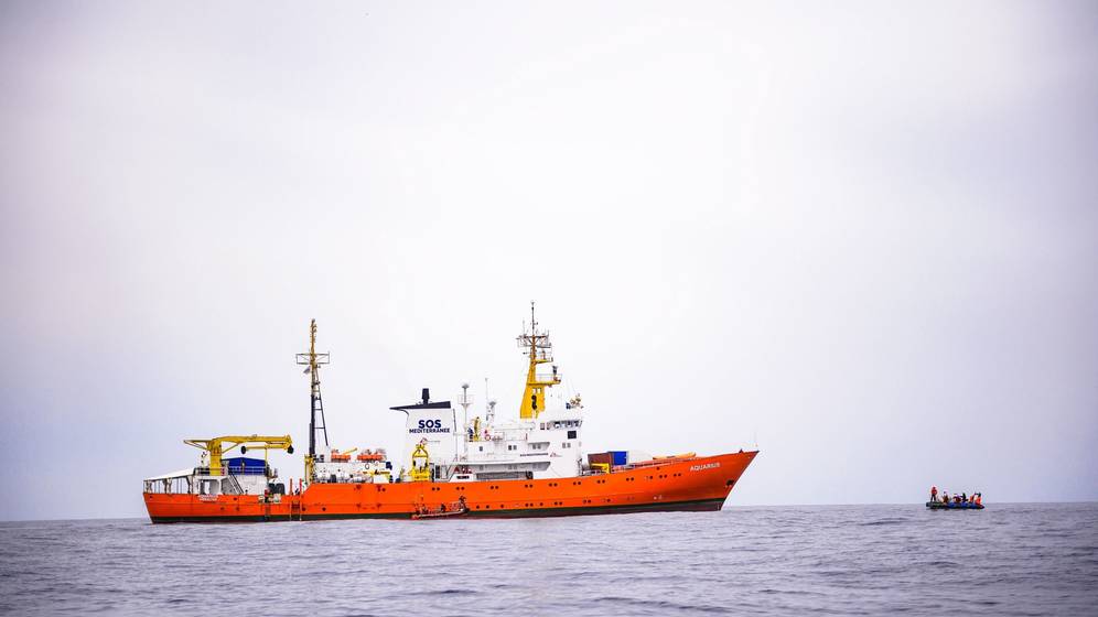 El barco "Aquarius" de la ONG francesa SOS Mditerrane. (EFE)