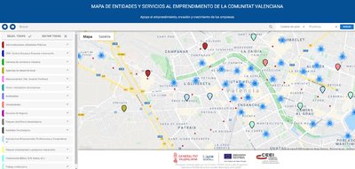 Mapa de Entidades y Servicios al Emprendimiento de la Comunitat Valenciana
