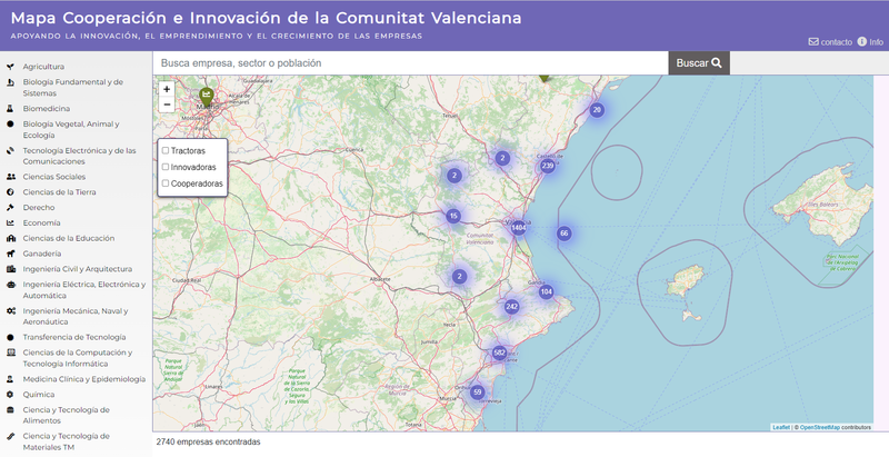 Mapa Empresas Tractoras Comunitat Valenciana